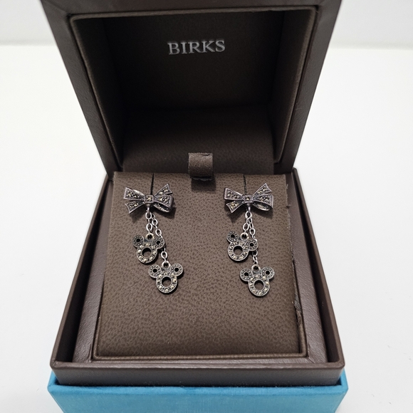 🇨🇦 Birks Disney Mickey Mouse Sterling Silver & Marcasite Earrings Set #1 - Picture 2 of 16